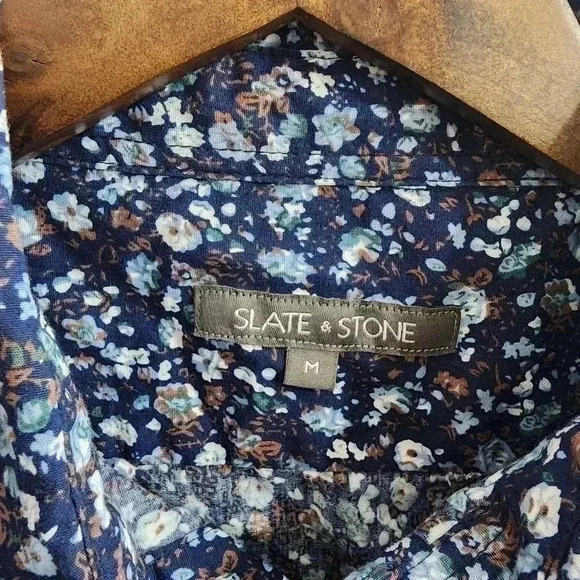 Slate & Ston Button down Long sleeve Floral Print Men's shirt M - Picture 5 of 7
